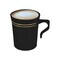 Smarty Had A Party 8 oz Black with Gold Edge Rim Round Plastic Coffee Mugs 120 Mugs, 120PK 6934-BKG-CASE - alternate 3